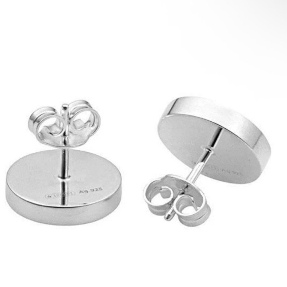 Gucci 925 Silver Logo Round Stud Earrings- New - Picture 5 of 5